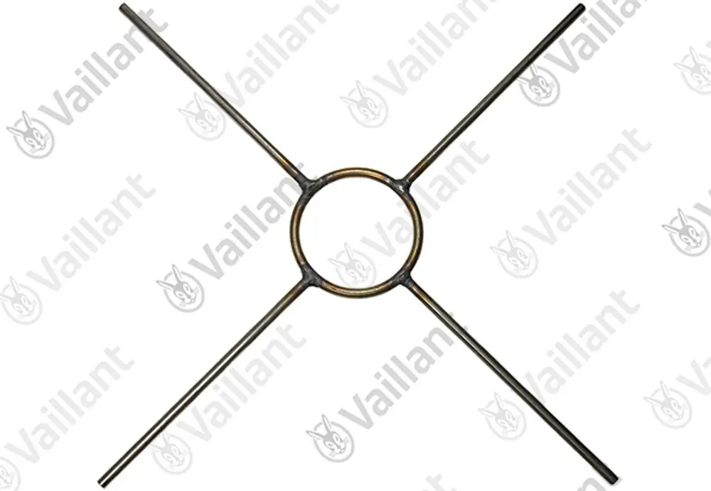 Halterungszubehör von Vaillant in Kreuzform mit einem zentralen Ring und vier abgehenden Stäben zur Befestigung in einem flexiblen System.